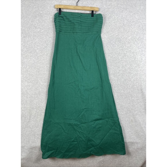 Abercrombie & Fitch Dresses & Skirts - Abercrombie & Fitch Linen Strapless Pleated Midi Dress Womens Size M Cottagecore
